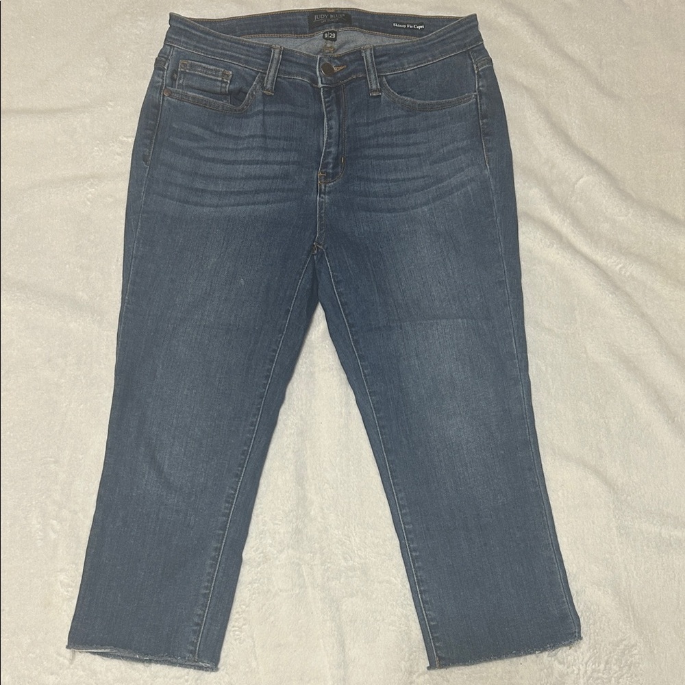 Judy Blue Classic Skinny Fit Capri Jeans - Dark Blue - Size 9/29